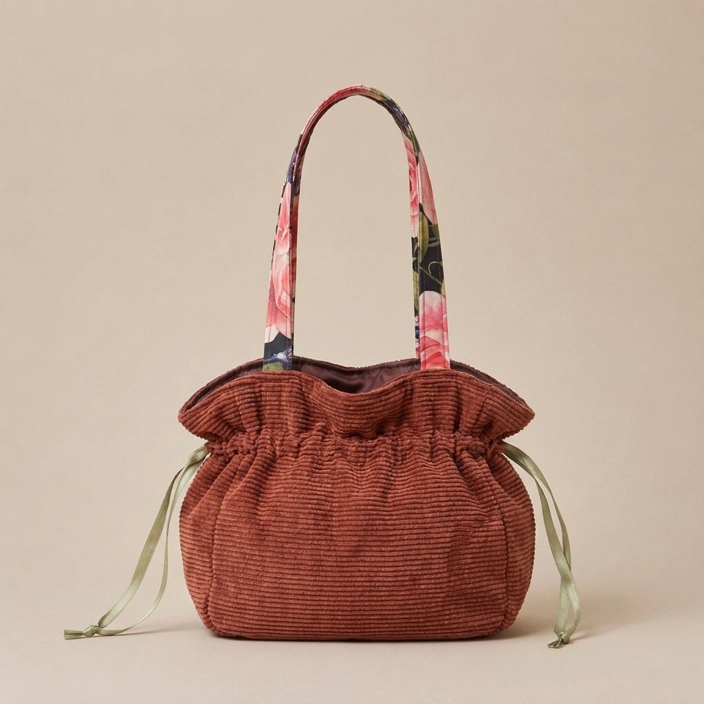 BONBON - Borsa a mano Double Face in cotone americano