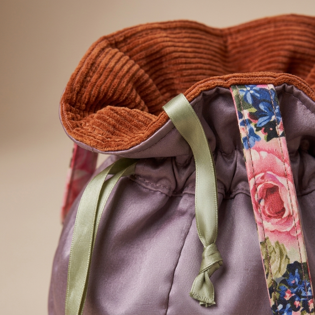 BONBON - Borsa a mano Double Face in cotone americano