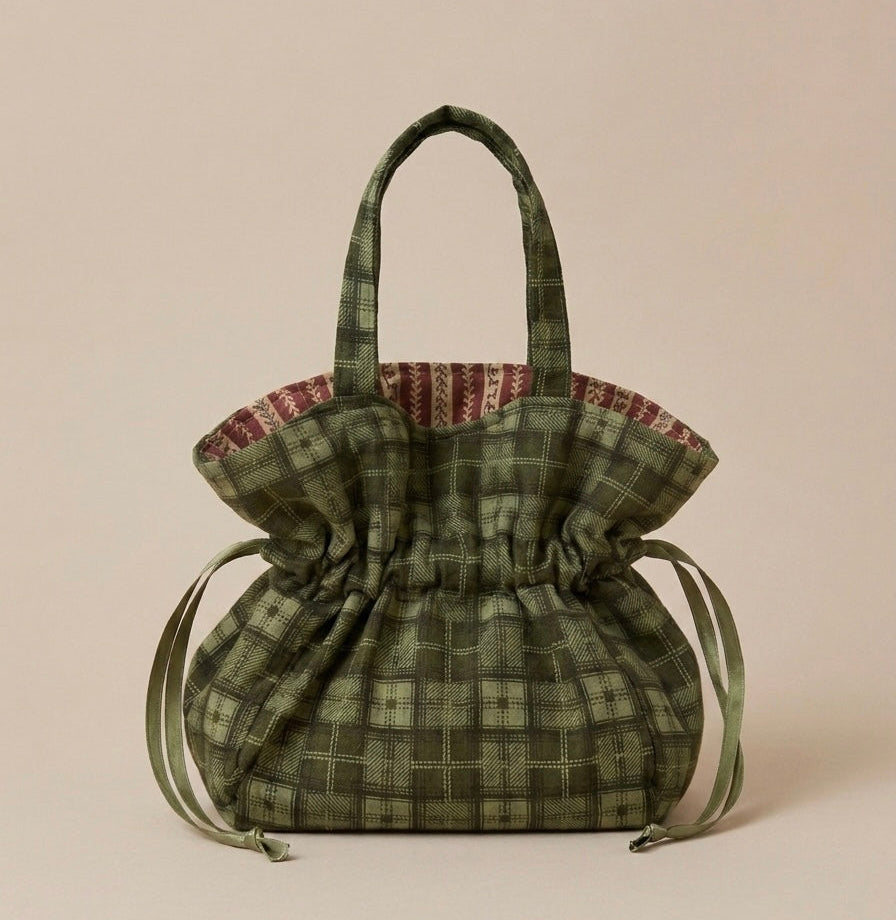 BONBON - Borsa a mano Double Face in cotone americano