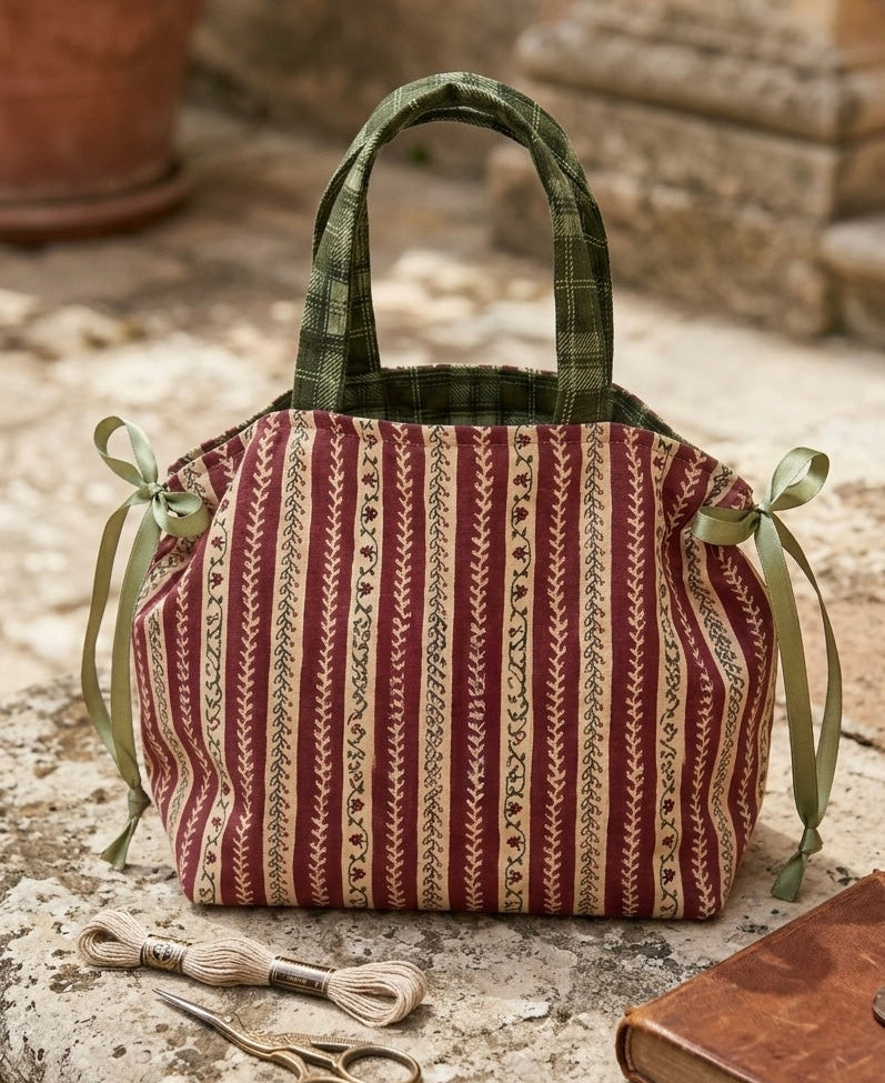 BONBON - Borsa a mano Double Face in cotone americano